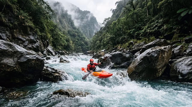 Taiwan Whitewater Kayaking in Mountain Rapids